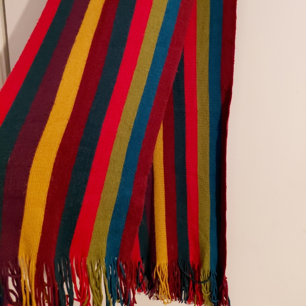 Multi colored striped scarf, green, blue, purple, pink & yellow...$11